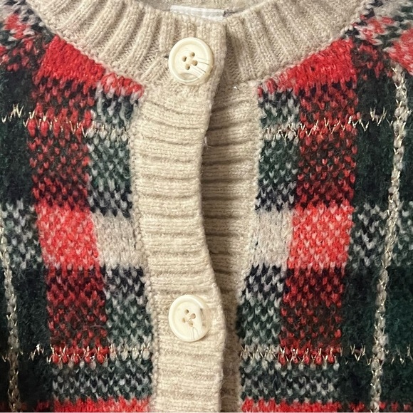 H&M Girls Holiday Plaid Cardigan Sweater Button Up Size 2T - Picture 2 of 5